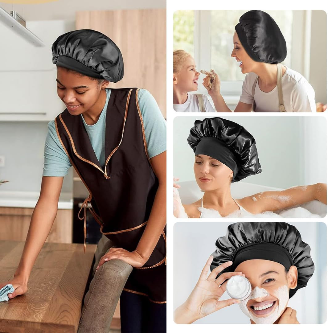 Satin Bonnet – Sleep Bonnet for Women and Men Curly Hair, Braids, and Natural Hairstyles (1Pck)
