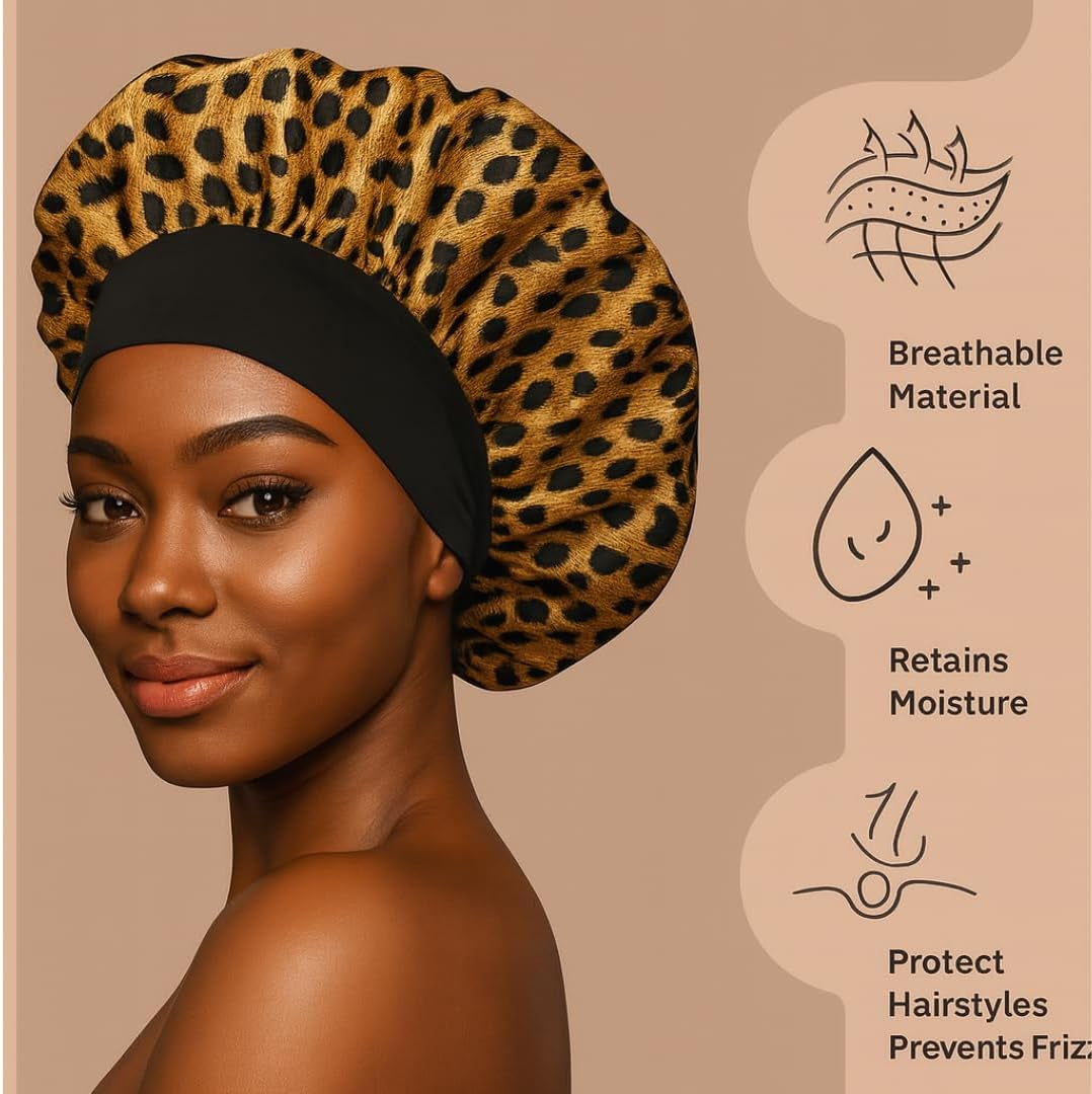 Satin Bonnet – Sleep Bonnet for Women and Men Curly Hair, Braids, and Natural Hairstyles (1Pck)