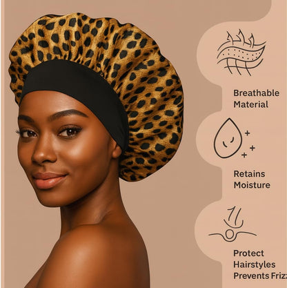 Satin Bonnet – Sleep Bonnet for Women and Men Curly Hair, Braids, and Natural Hairstyles (1Pck)