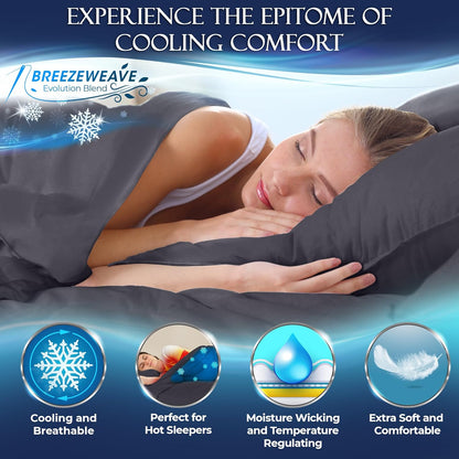 Cooling Bed Sheets Twin Set 3Pcs - Luxurious & Ultra-Soft Twin Size Cooling Sheets for Hot Sleepers - Comfortable Cool Bamboo Viscose Microfiber Sheets Twin Size W/Deep Pockets (Graphite)