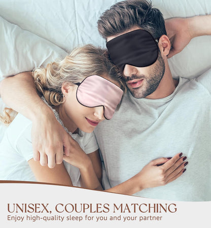 Silk Sleep Mask, 100% Natural Mulberry Silk of Double-Sided & Inner-Filling, Ultra-Smooth Soft, Adjustable Strap, Blocks Light for Night Sleeping, Travel, Office Naps (Gray)