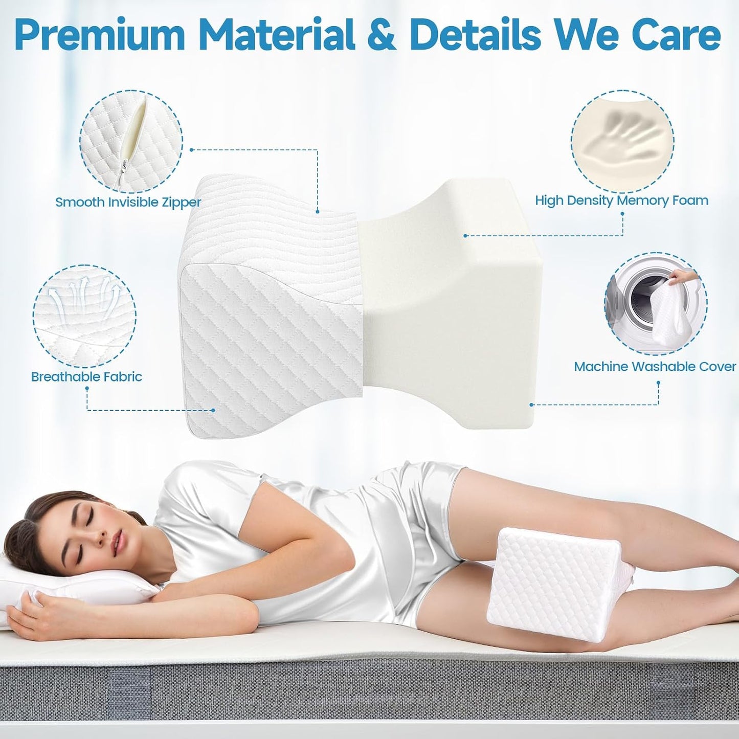 Knee Pillow for Side Sleepers, Leg Pillow for Side Sleeping
