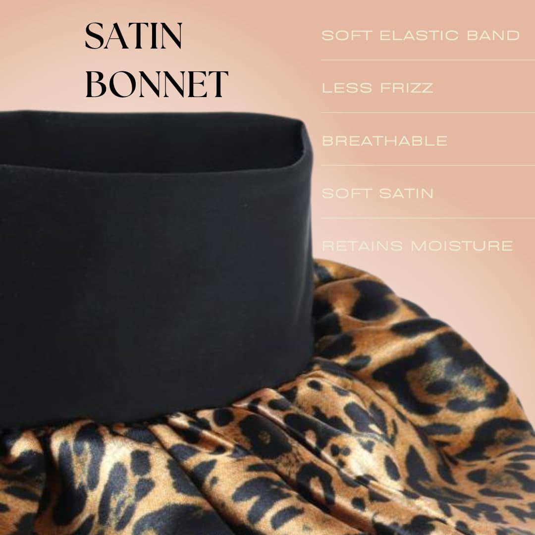 Satin Bonnet – Sleep Bonnet for Women and Men Curly Hair, Braids, and Natural Hairstyles (1Pck)