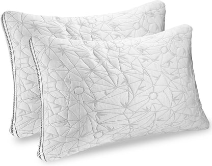 Gel-Infused Memory Foam Pillow - Shredded Memory Foam Pillow - Cooling Pillow (King - 2 Pack)