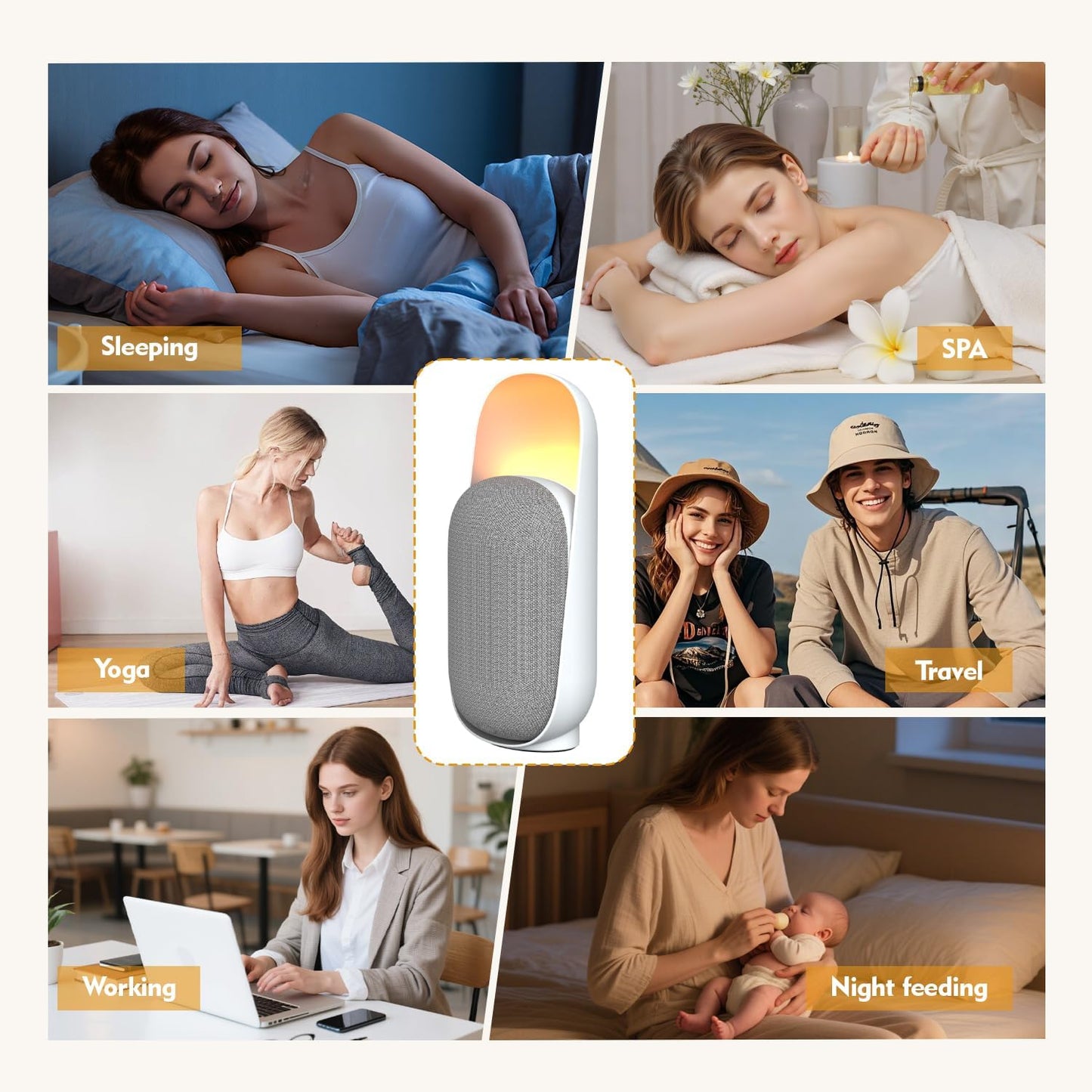 Sleep Sound Machine with Speaker,Night Light,White Noise Machine