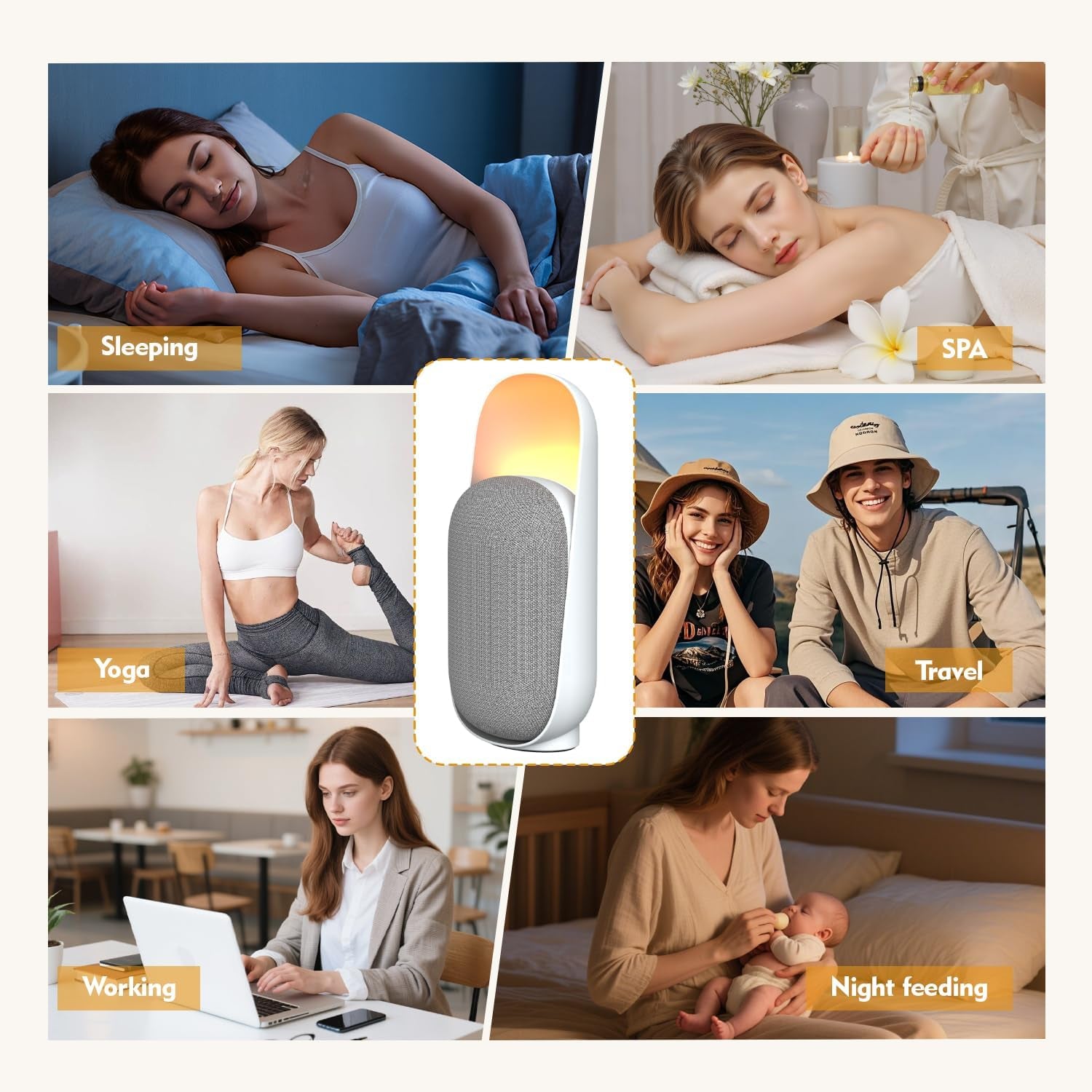 Sleep Sound Machine with Speaker,Night Light,White Noise Machine